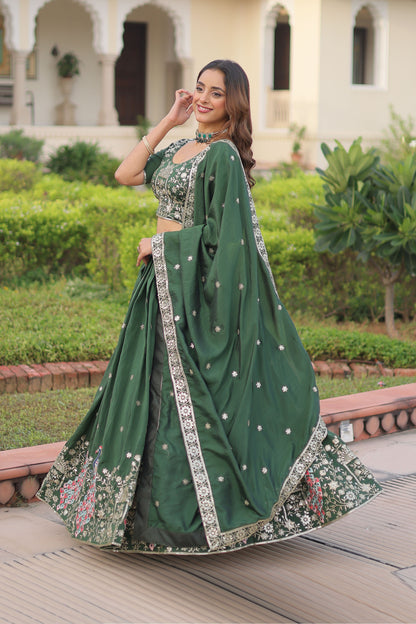 Mayuri Green Embroidered Lehenga Choli
