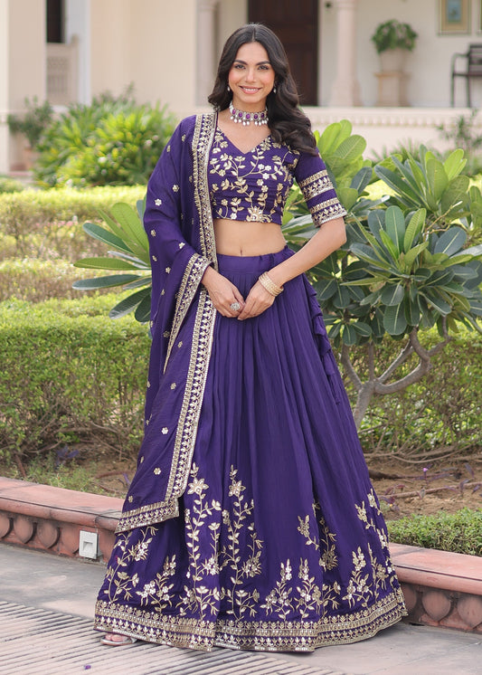 A Royal Evening in Purple Lehenga Set