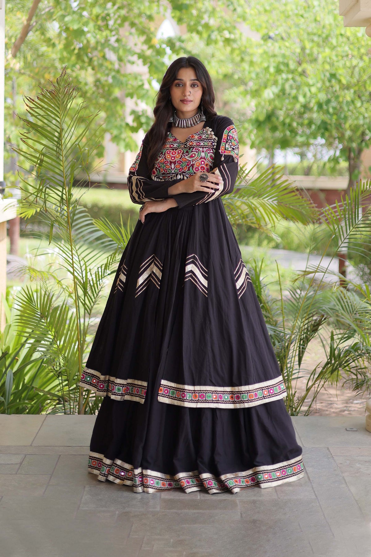 Vayiksha Black Ethereal Embroidered Lehenga Set