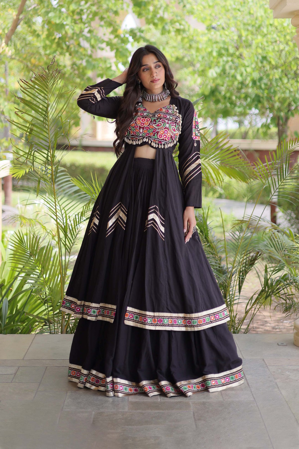 Vayiksha Black Ethereal Embroidered Lehenga Set