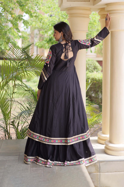 Vayiksha Black Ethereal Embroidered Lehenga Set