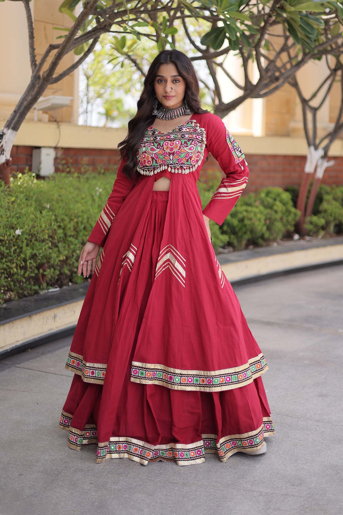 Vayiksha Maroon Ethereal Embroidered Lehenga Set