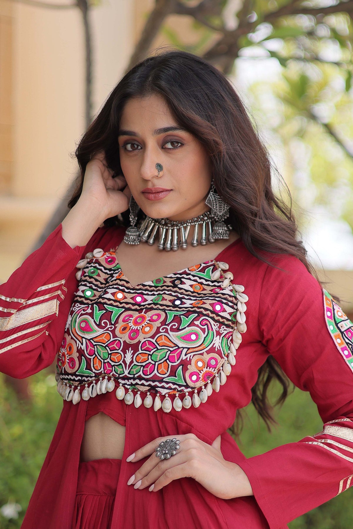 Vayiksha Maroon Ethereal Embroidered Lehenga Set