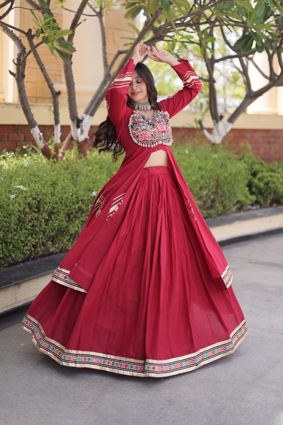 Vayiksha Maroon Ethereal Embroidered Lehenga Set