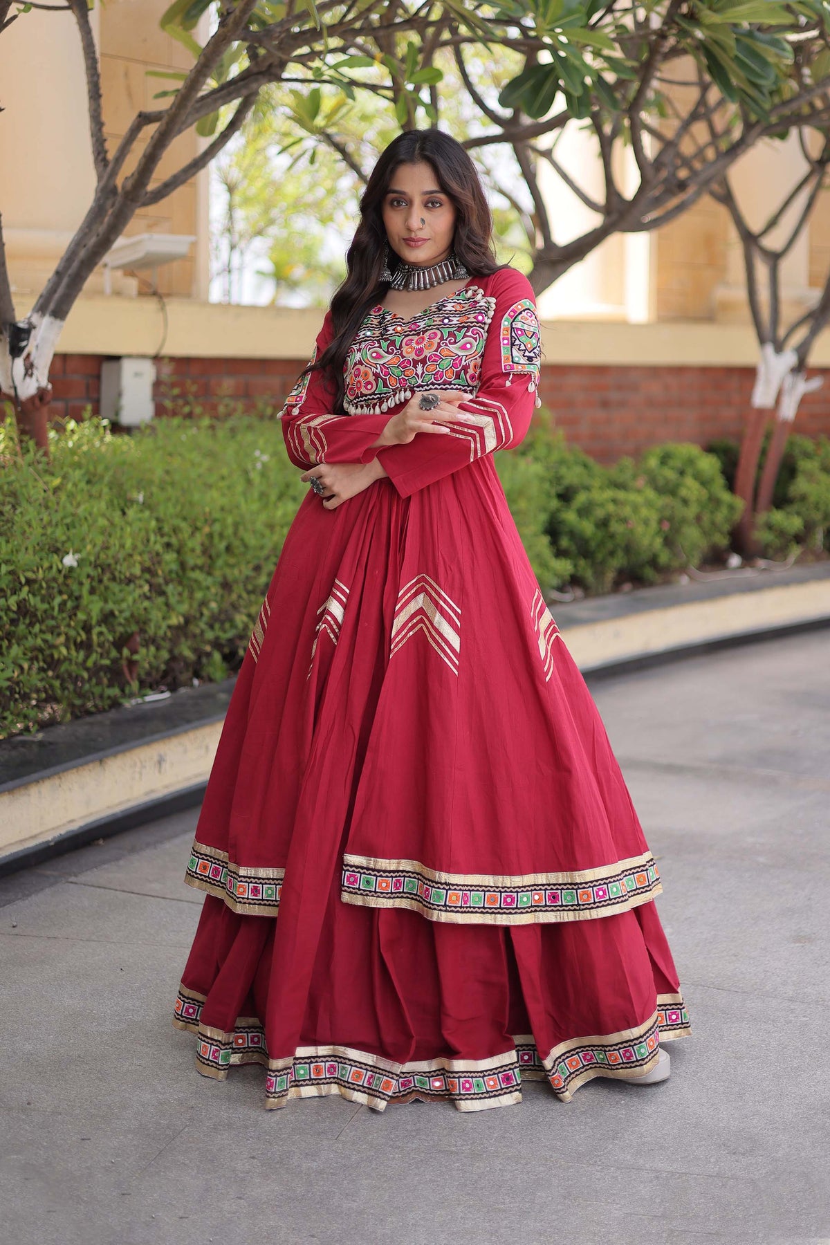 Vayiksha Maroon Ethereal Embroidered Lehenga Set