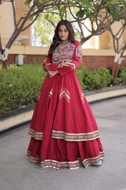 Vayiksha Maroon Ethereal Embroidered Lehenga Set