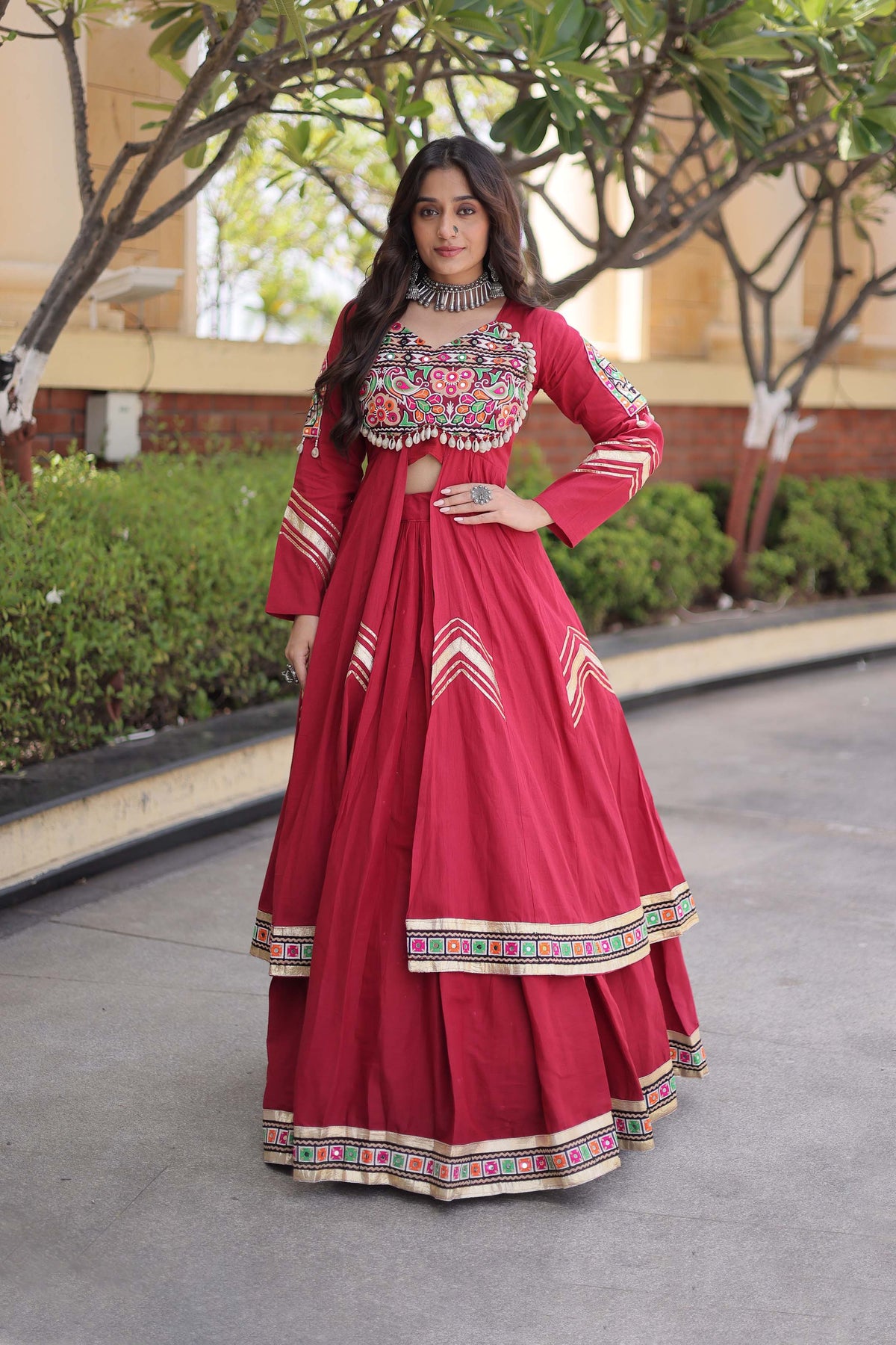 Vayiksha Maroon Ethereal Embroidered Lehenga Set