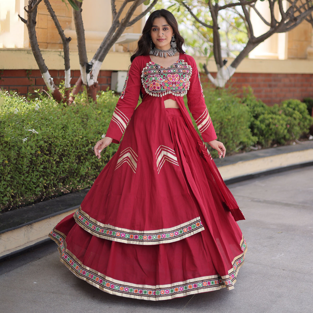 Vayiksha Maroon Ethereal Embroidered Lehenga Set