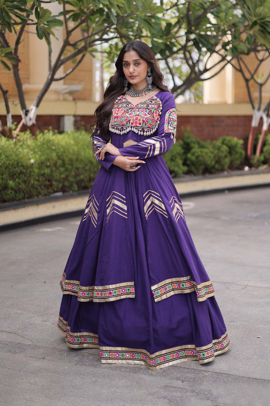 Vayiksha Purple Ethereal Embroidered Lehenga Set