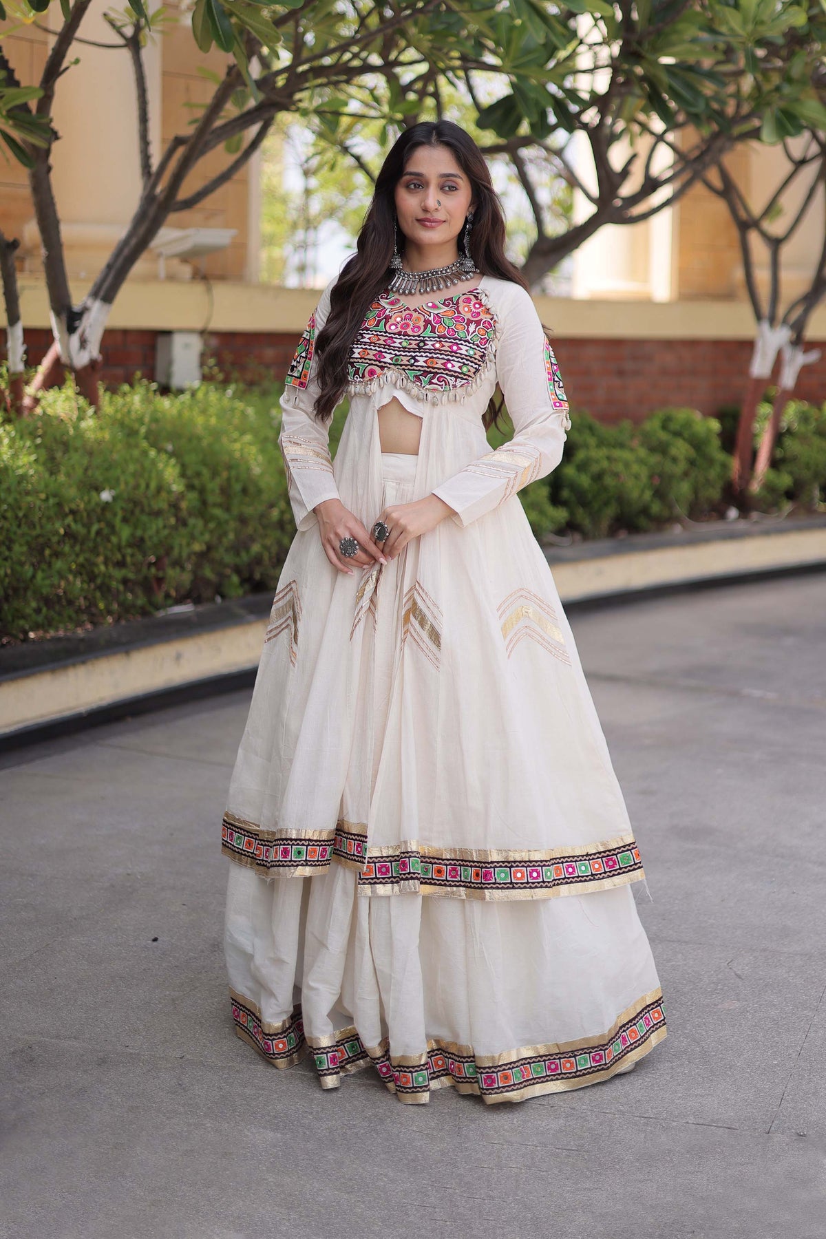 Vayiksha Ivory Ethereal Embroidered Lehenga Set