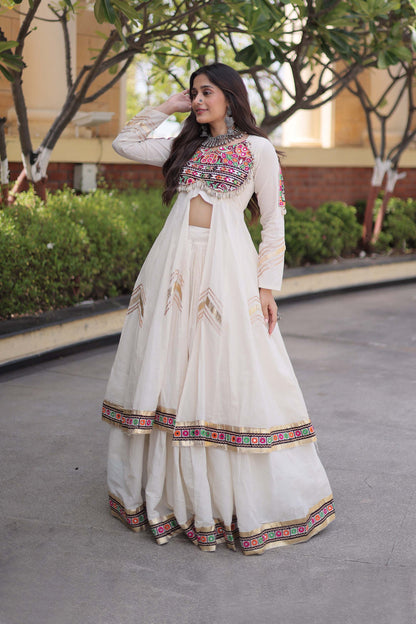 Vayiksha Ivory Ethereal Embroidered Lehenga Set