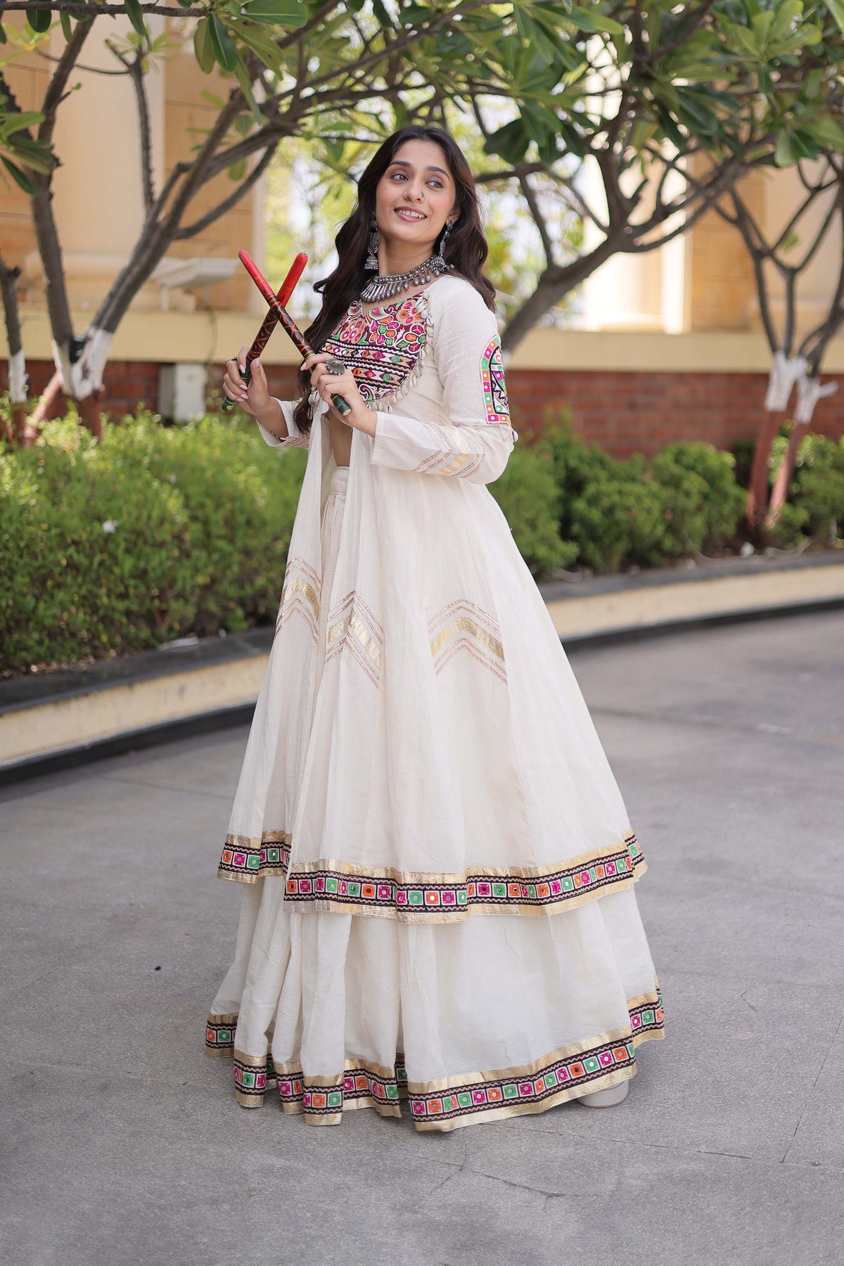 Vayiksha Ivory Ethereal Embroidered Lehenga Set