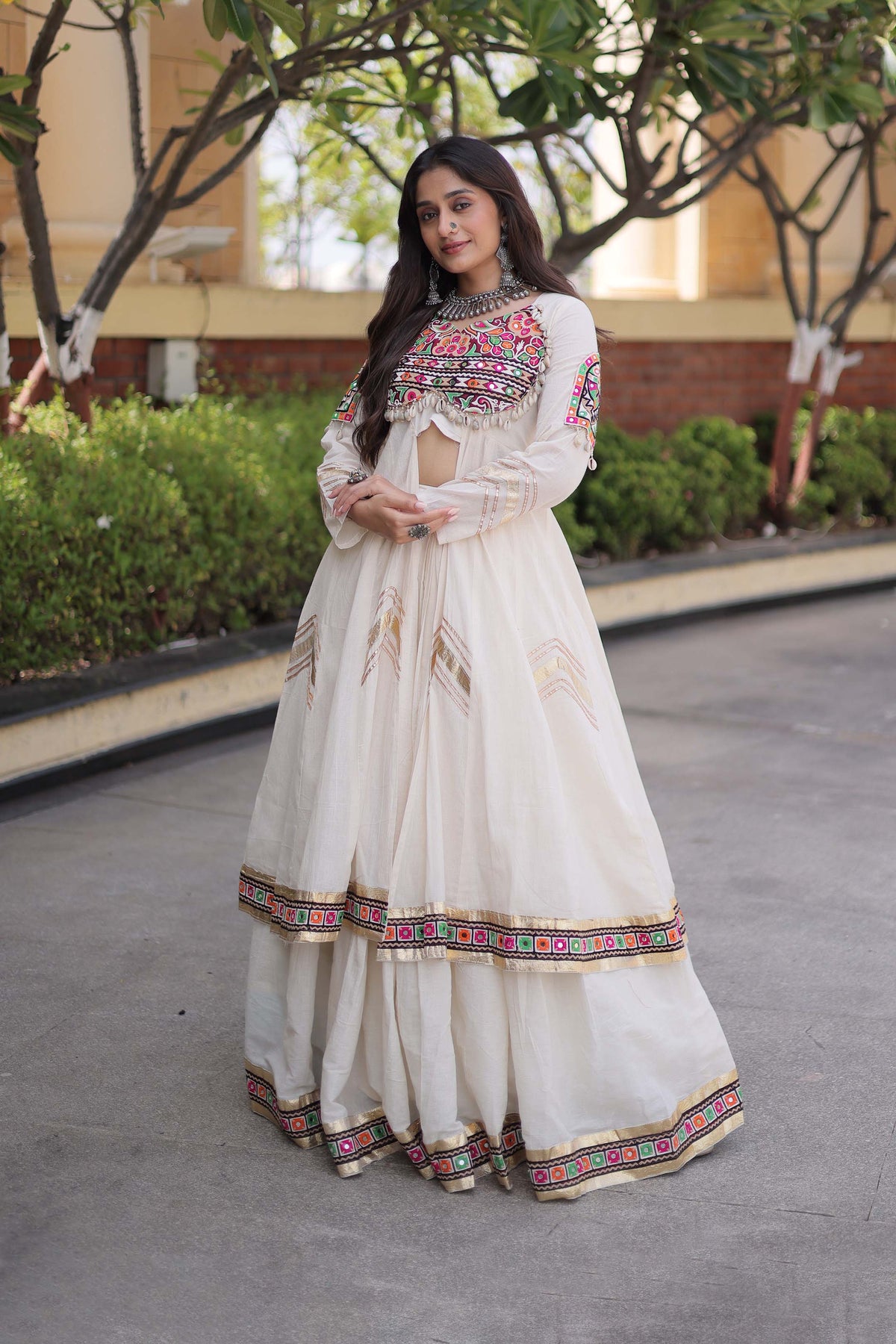 Vayiksha Ivory Ethereal Embroidered Lehenga Set