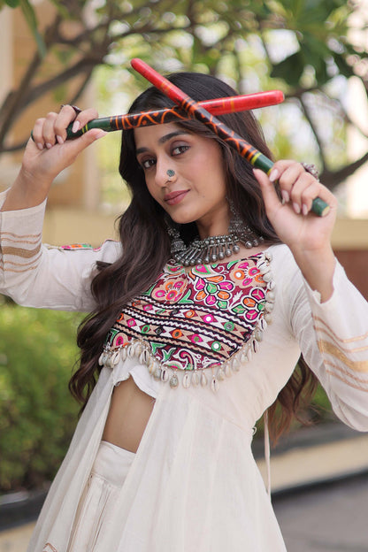 Vayiksha Ivory Ethereal Embroidered Lehenga Set