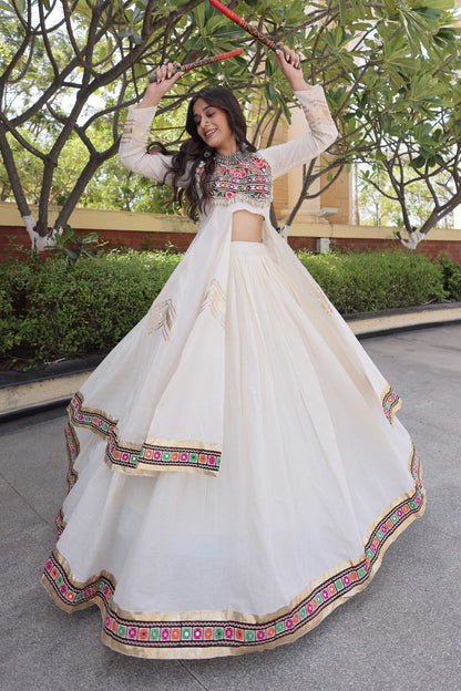 Vayiksha Ivory Ethereal Embroidered Lehenga Set