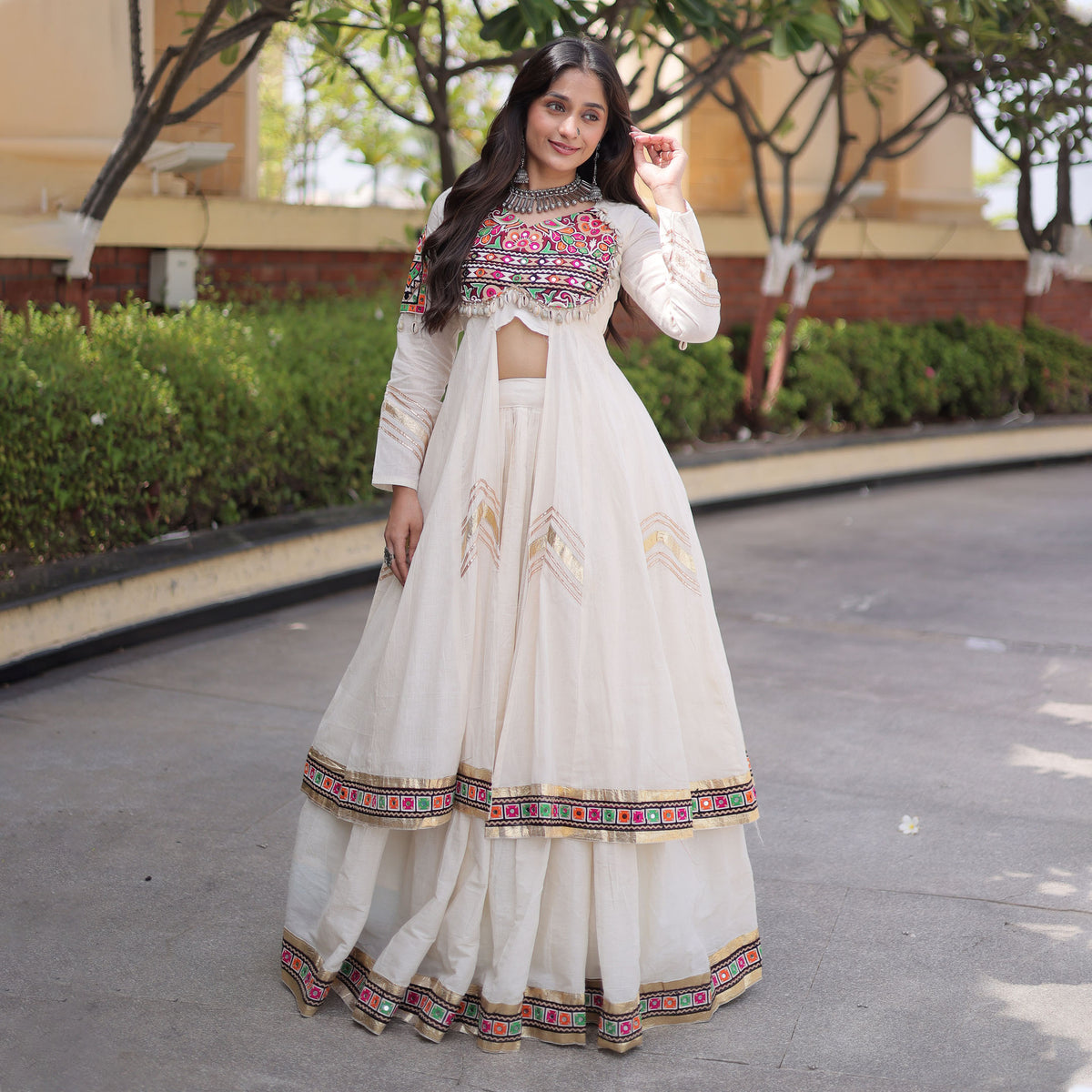 Vayiksha Ivory Ethereal Embroidered Lehenga Set