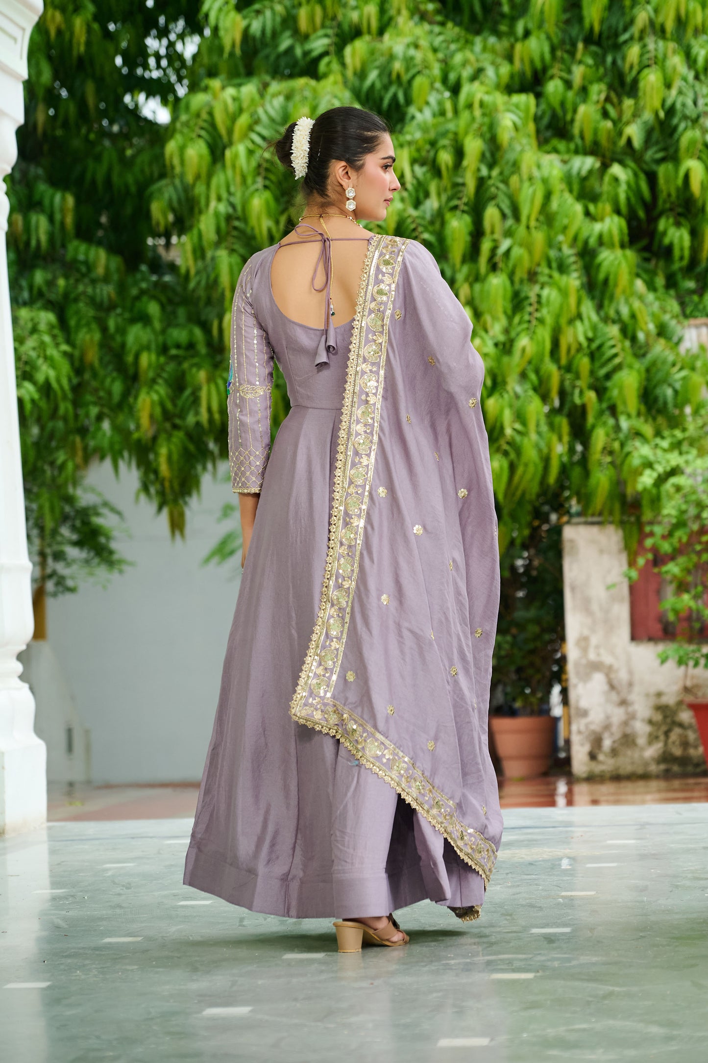 Navyara Lavender Onion Gown with Dupatta