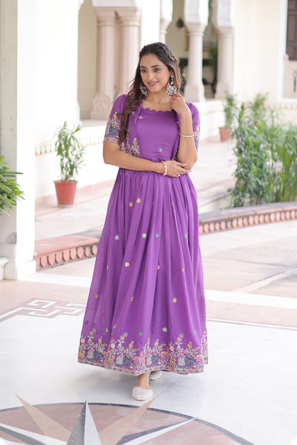 Pranavi Purple Gown with Koti