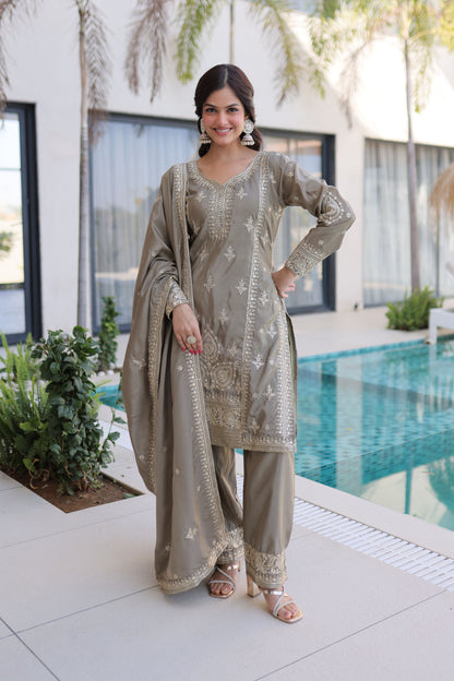 Beige Brilliance Gota Patti Kurta Set