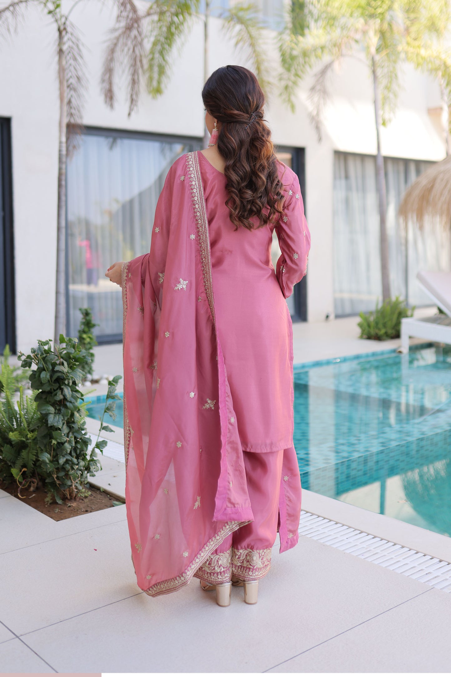 Rose Petal Pink Gota Patti Kurta Set