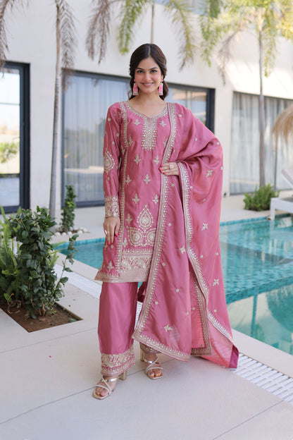 Rose Petal Pink Gota Patti Kurta Set