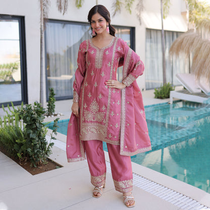 Rose Petal Pink Gota Patti Kurta Set