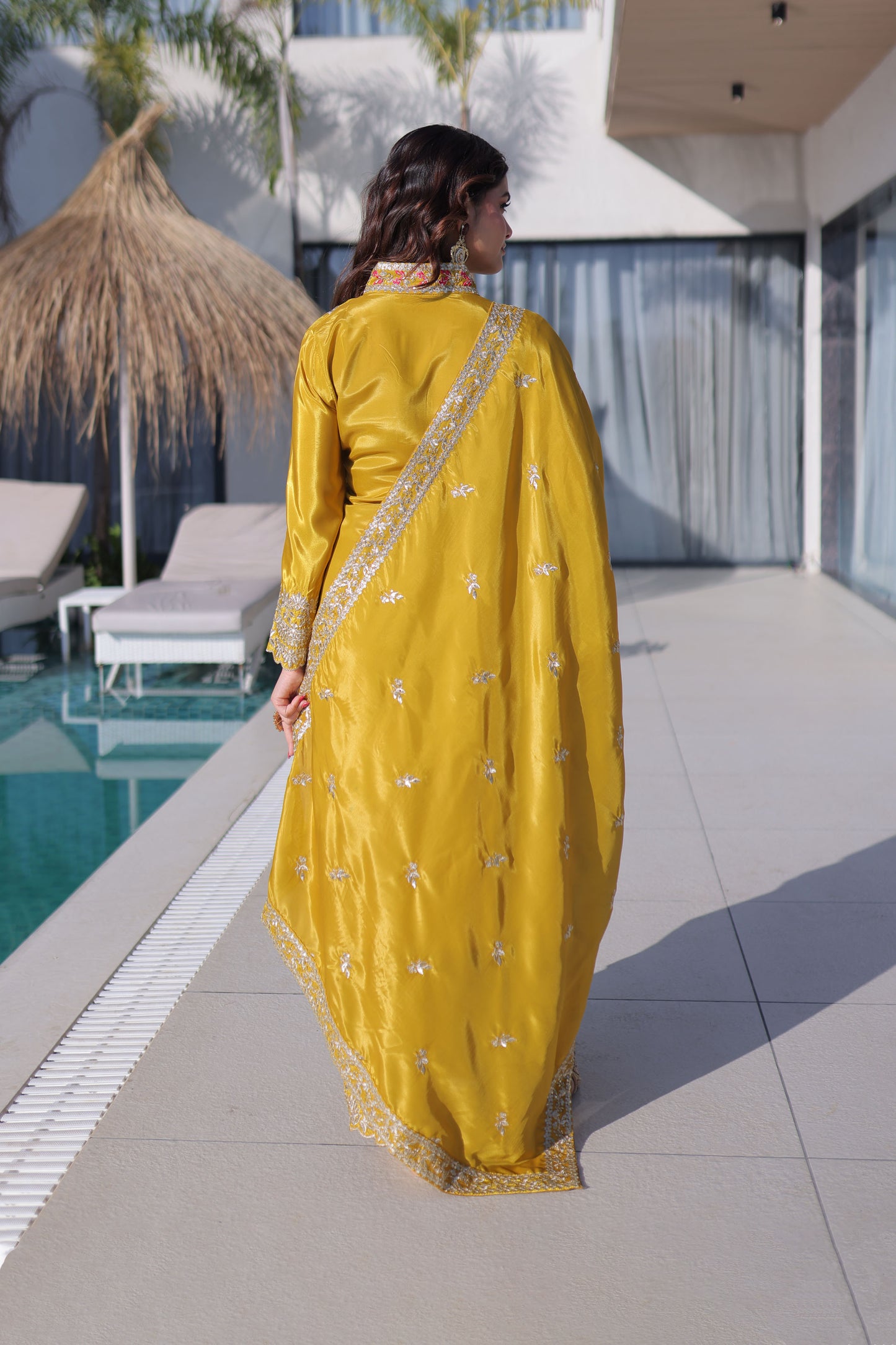 Golden Sunshine Yellow Silk Suit Set