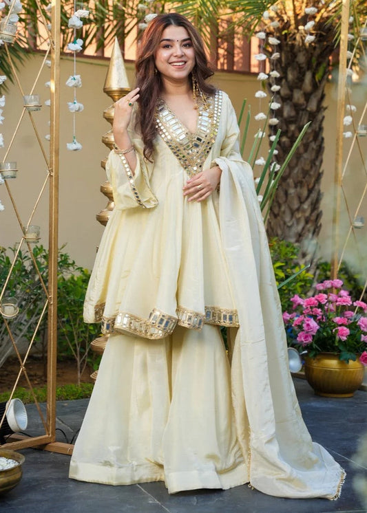 Off-white Sheeshmahal Sharara Set