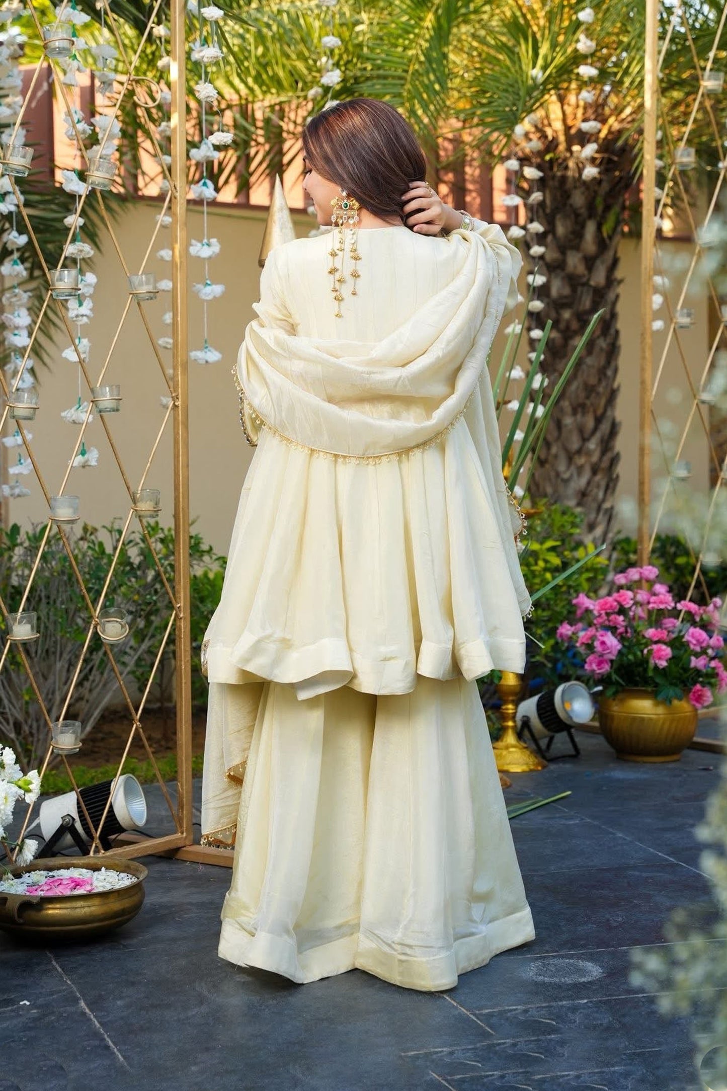 Off-white Sheeshmahal Sharara Set