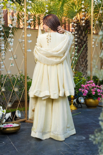 Off-white Sheeshmahal Sharara Set