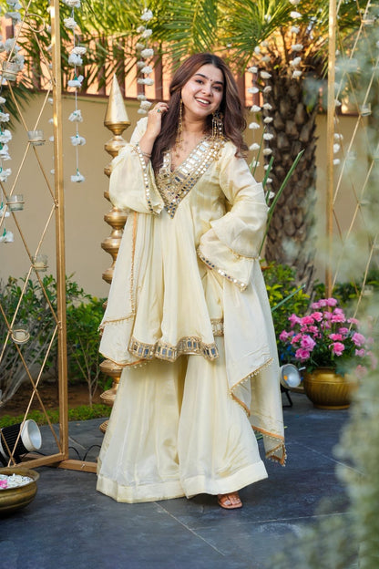 Off-white Sheeshmahal Sharara Set