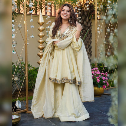 Off-white Sheeshmahal Sharara Set