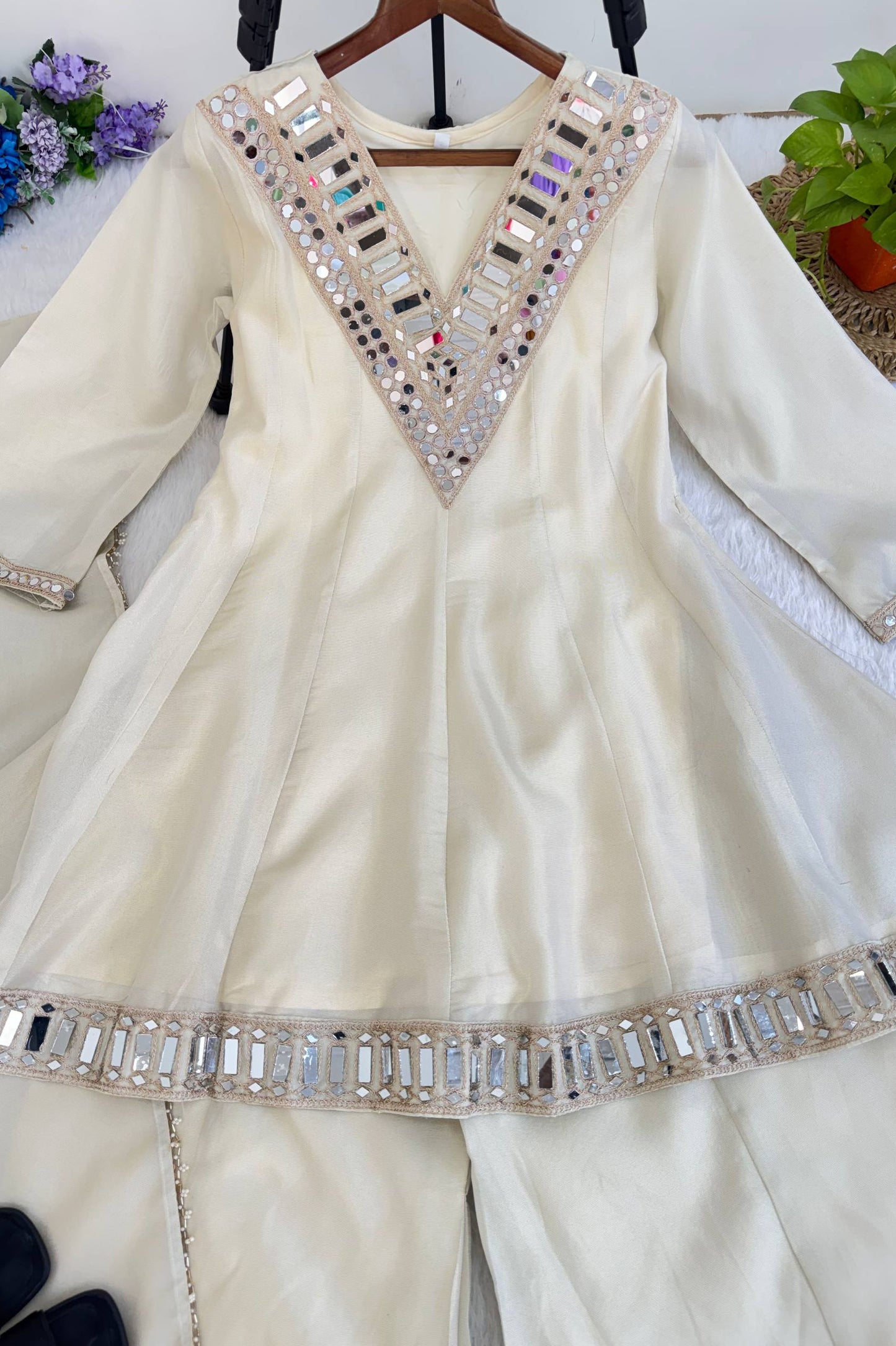 Off-white Sheeshmahal Sharara Set