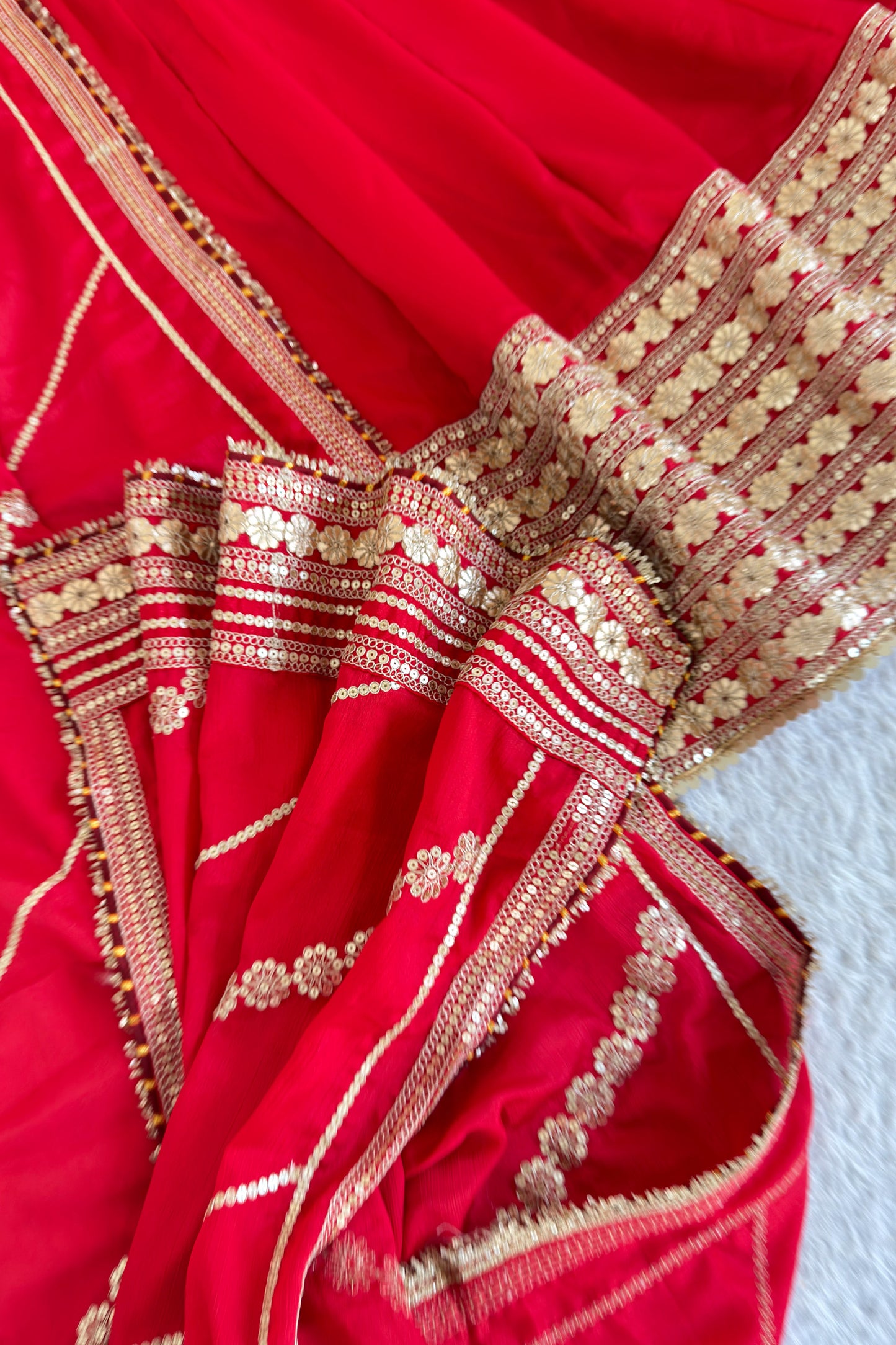 Shaahi Laal Anarkali Suit Set