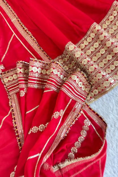 Shaahi Laal Anarkali Suit Set