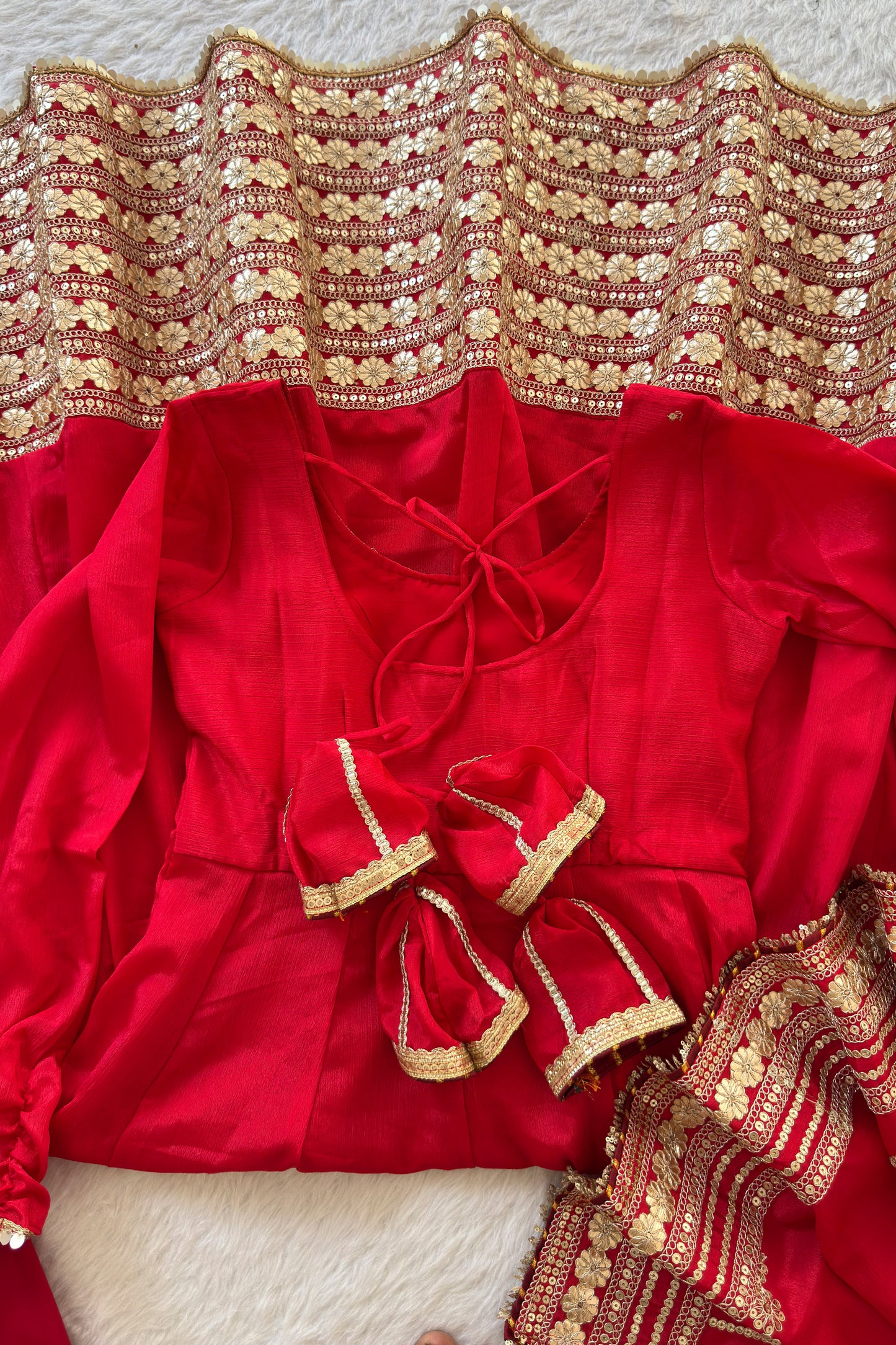 Shaahi Laal Anarkali Suit Set