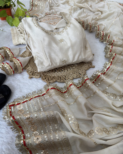 Pearl Ivory-White Anarkali Suit Set