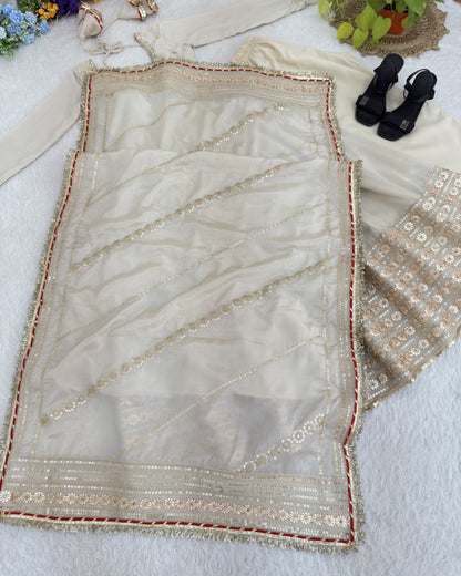 Pearl Ivory-White Anarkali Suit Set