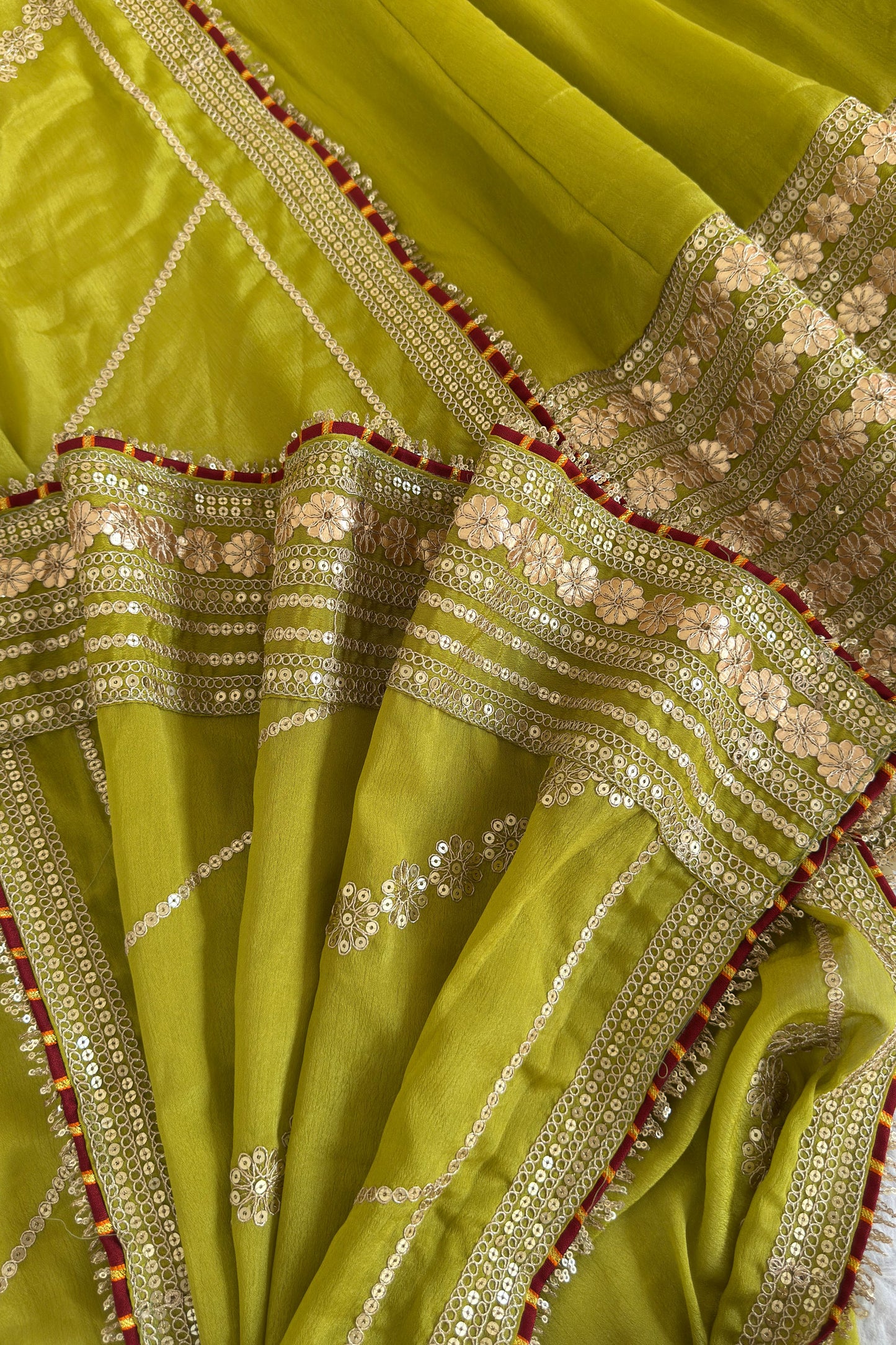 Hariyali Lime Green Floral Embroidered Anarkali Suit Set