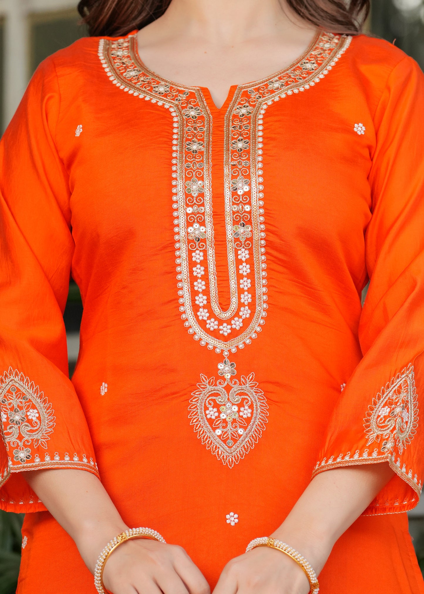 Orange Allure Stylish Kurta Set