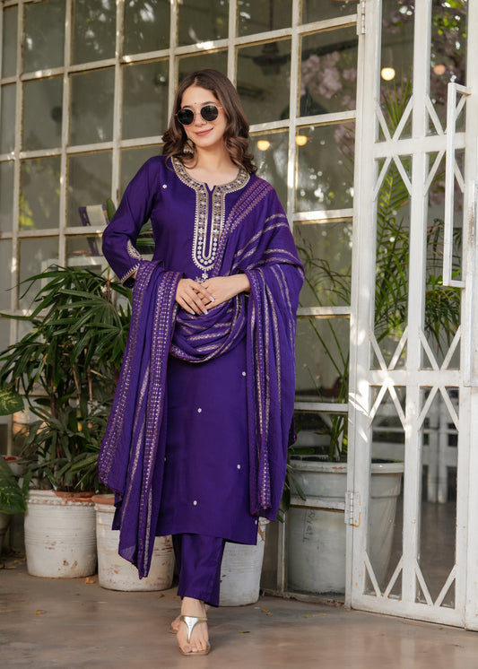 Purple Sunset Beautiful Kurta Set