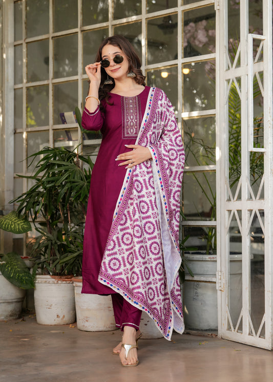 Rustic Red Chic Kurta Set