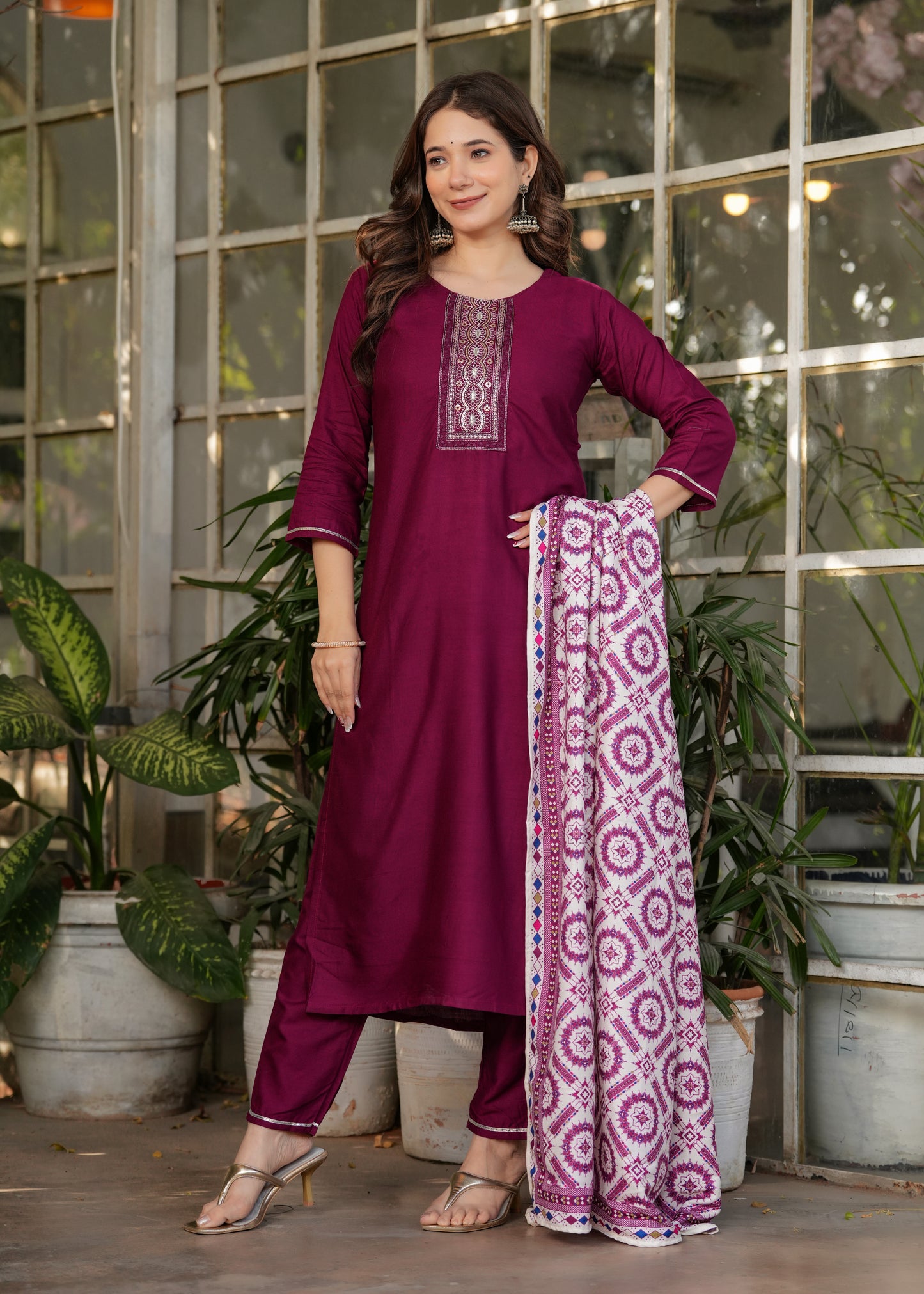 Rustic Red Chic Kurta Set