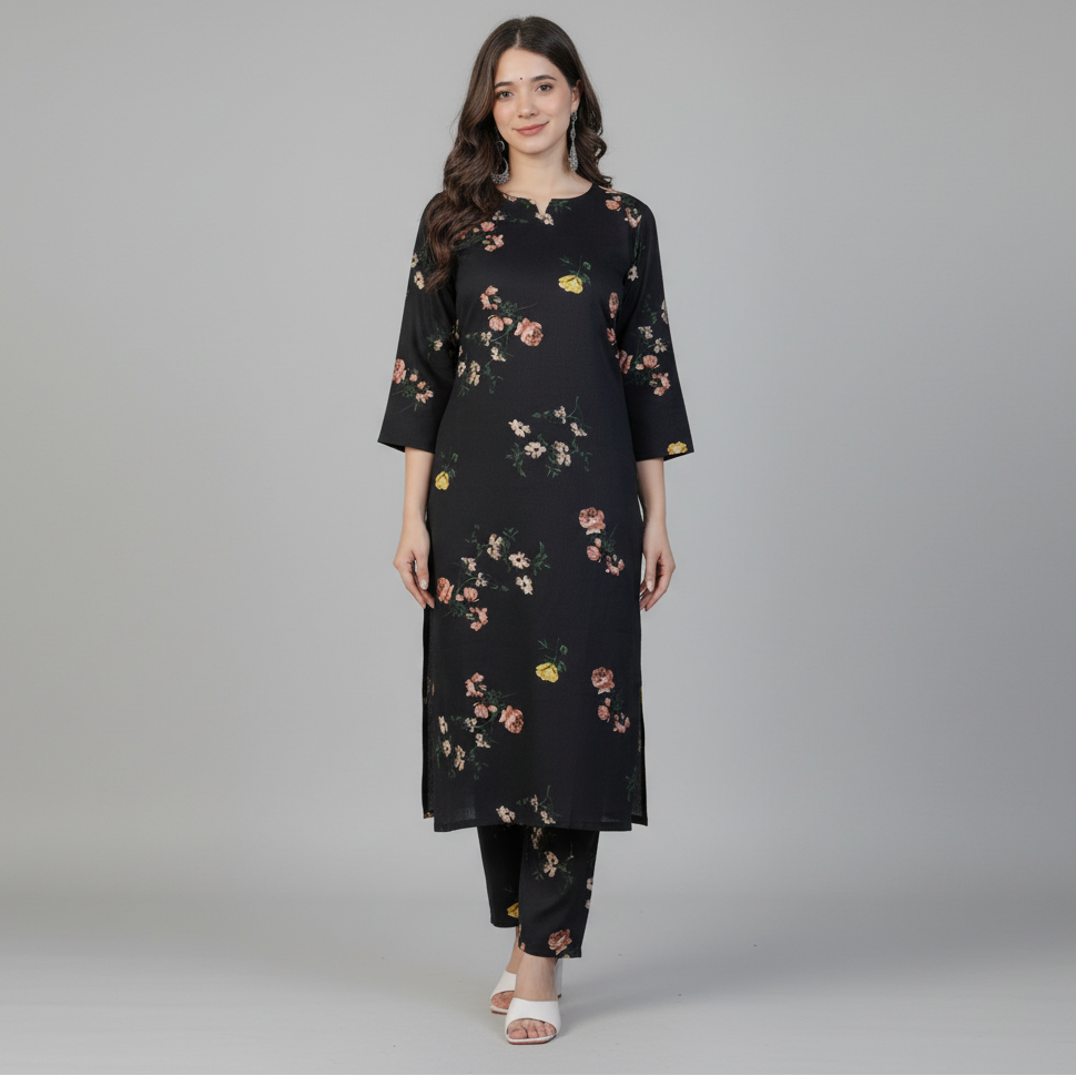Bold Black Luxe Kurta Set