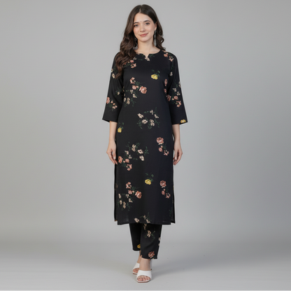 Bold Black Luxe Kurta Set