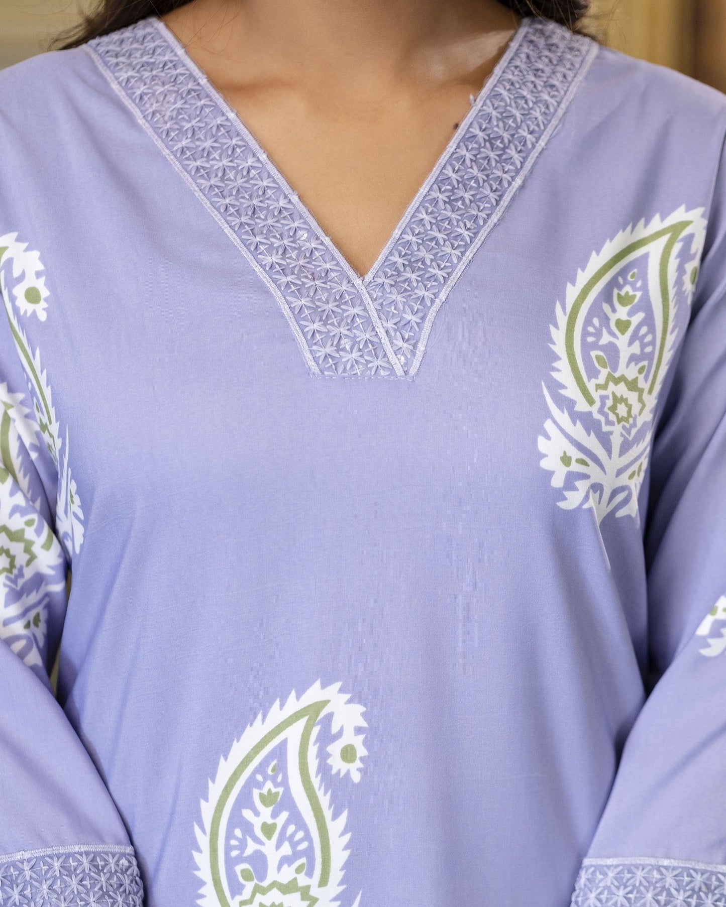 Bindiya Periwinkle Blue Paisley Printed Kurta Set