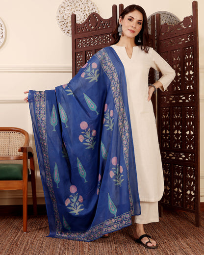 Saadhvi Ivory Cream Plain Kurta Set