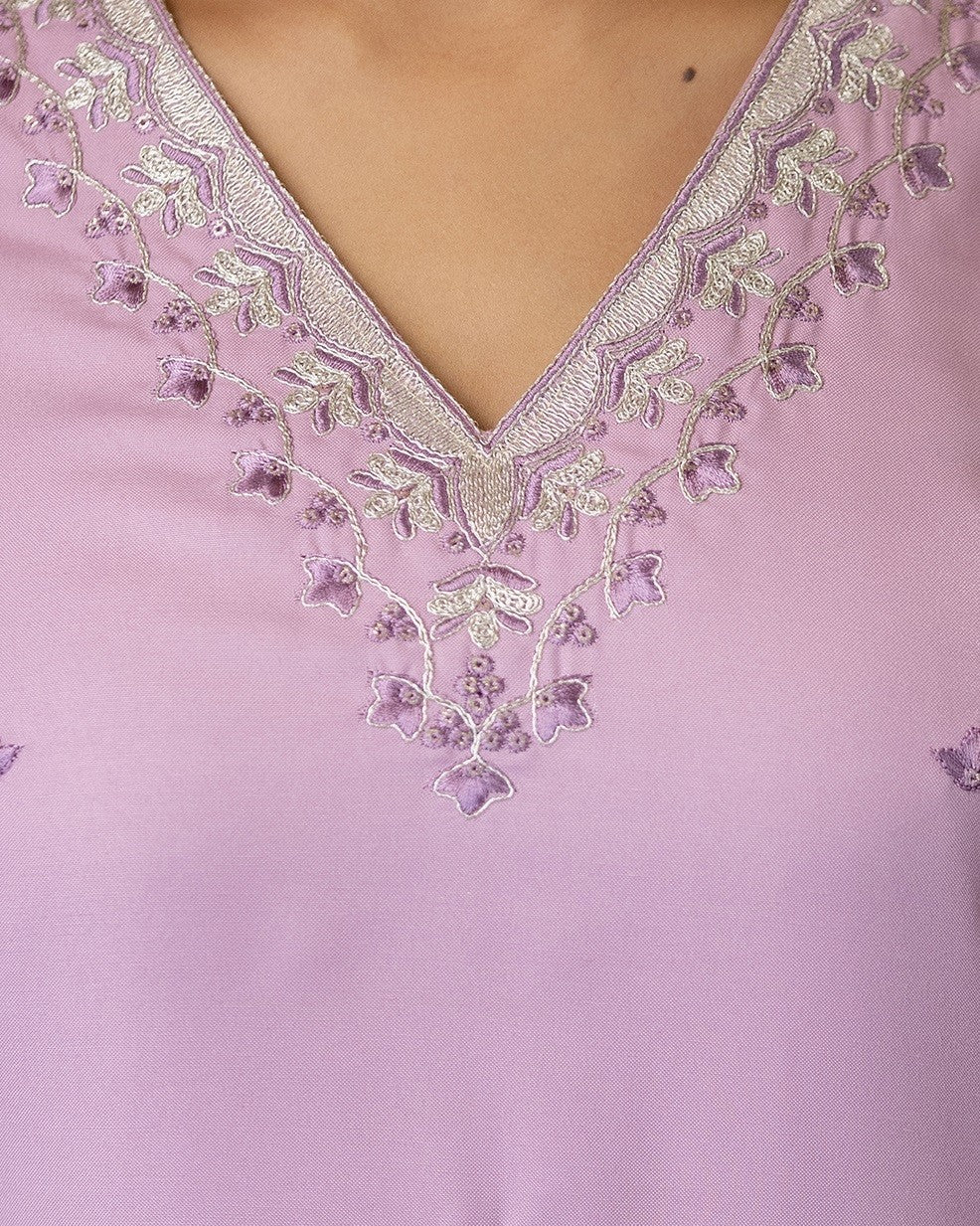 Madhuri Lilac Pink Silver Buti Embroidered Kurta Set