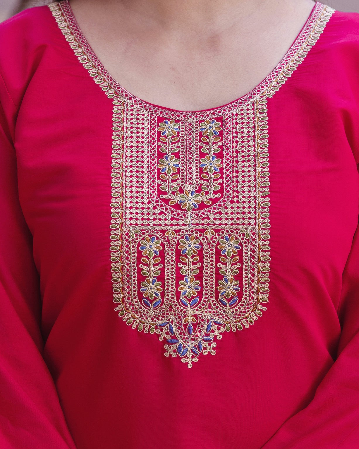 Gulabo Rani Pink Gold Zari and Resham Embroidered Kurta Set