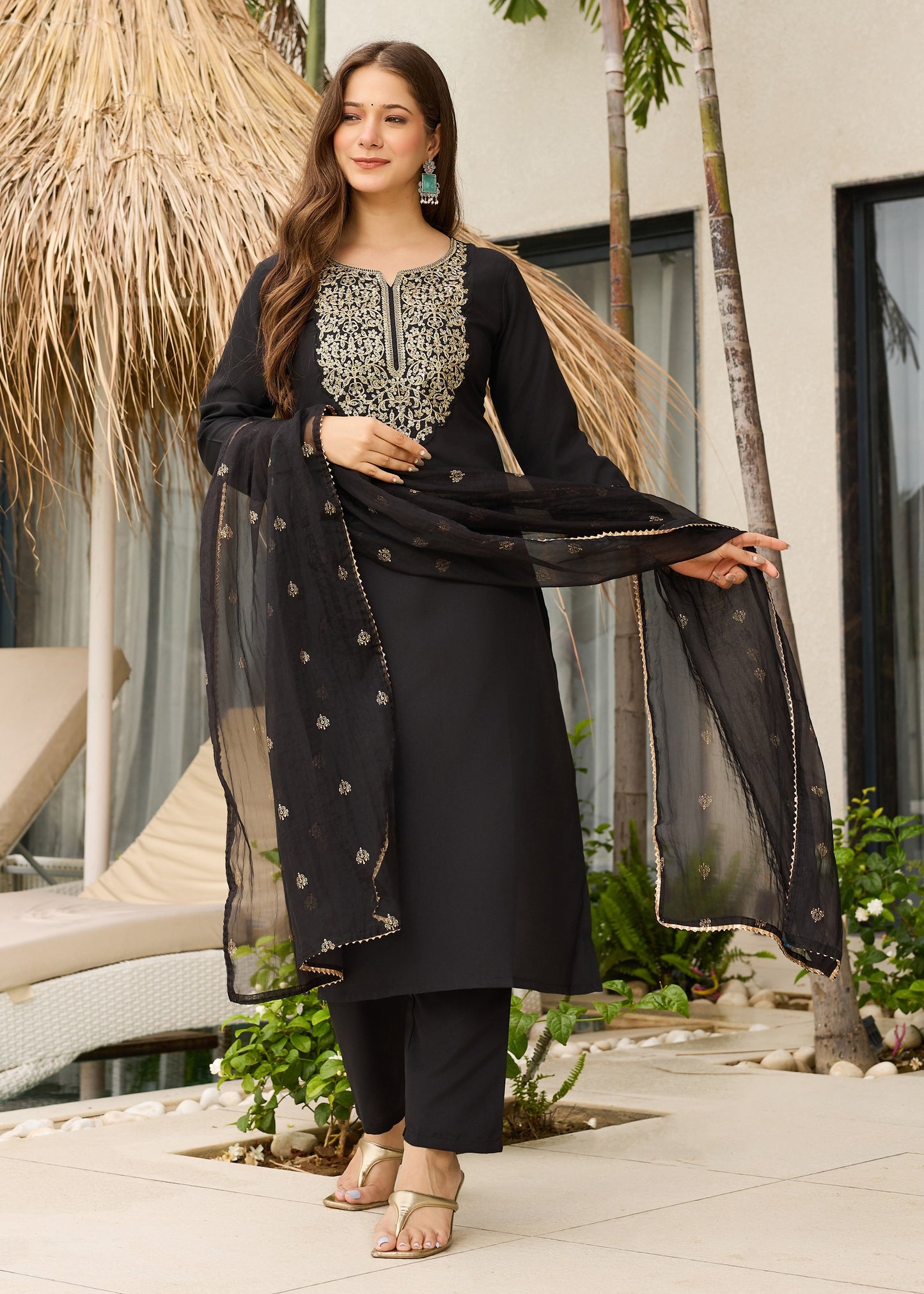 Classic Black Embroidered Kurta Set